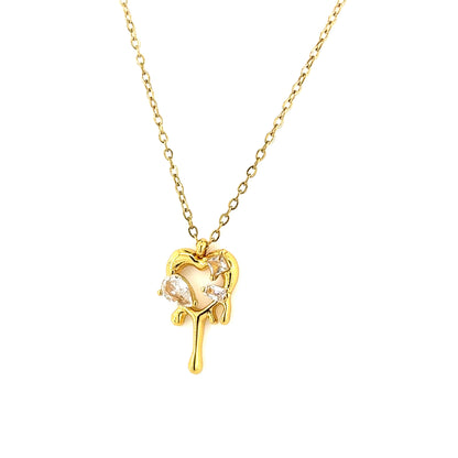Dripping Heart Pendant Necklace