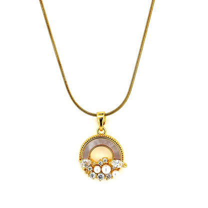 Crescent Pearl Cluster Necklace