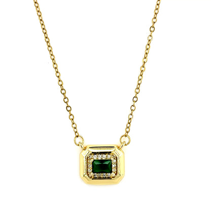 Regal Emerald Pendant Necklace