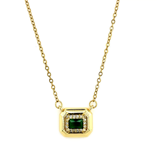 Regal Emerald Pendant Necklace