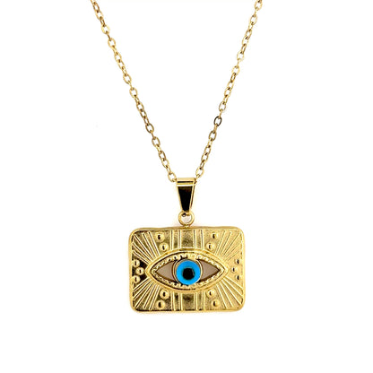 Evil Eye Medallion Pendant Necklace