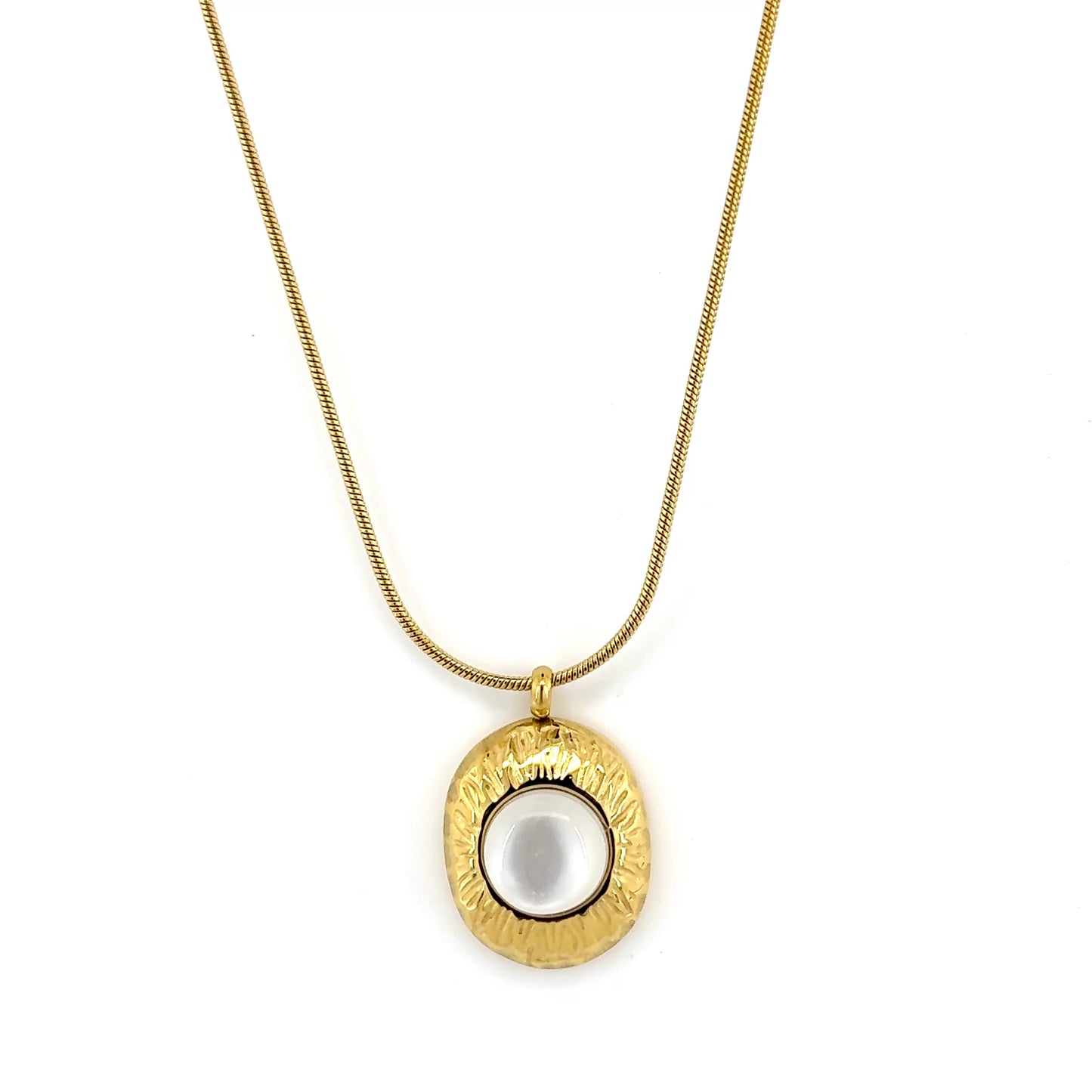 Opal Charm Pendant Necklace