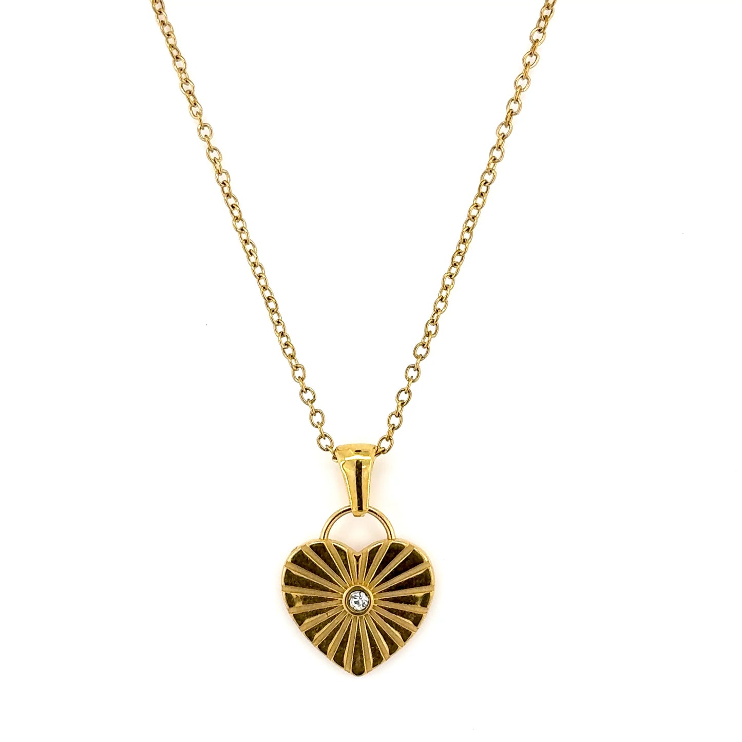 Sunray Heart Pendant Necklace