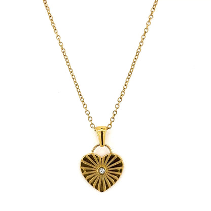 Sunray Heart Pendant Necklace