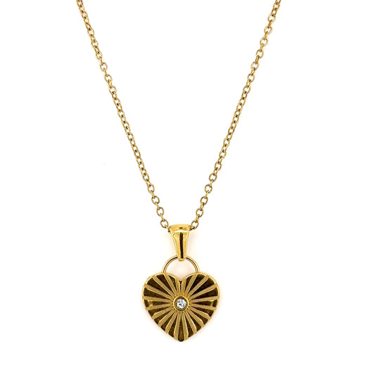 Sunray Heart Pendant Necklace