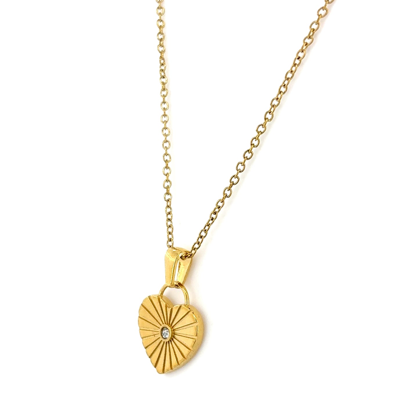 Sunray Heart Pendant Necklace