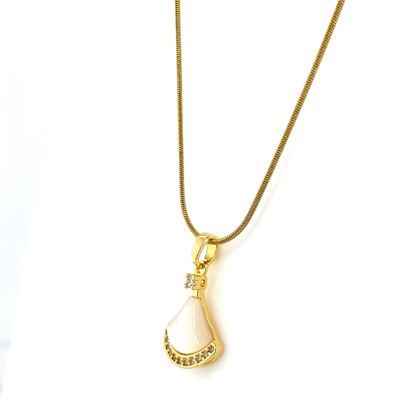 Mother of Pearl Prism Pendant Necklace