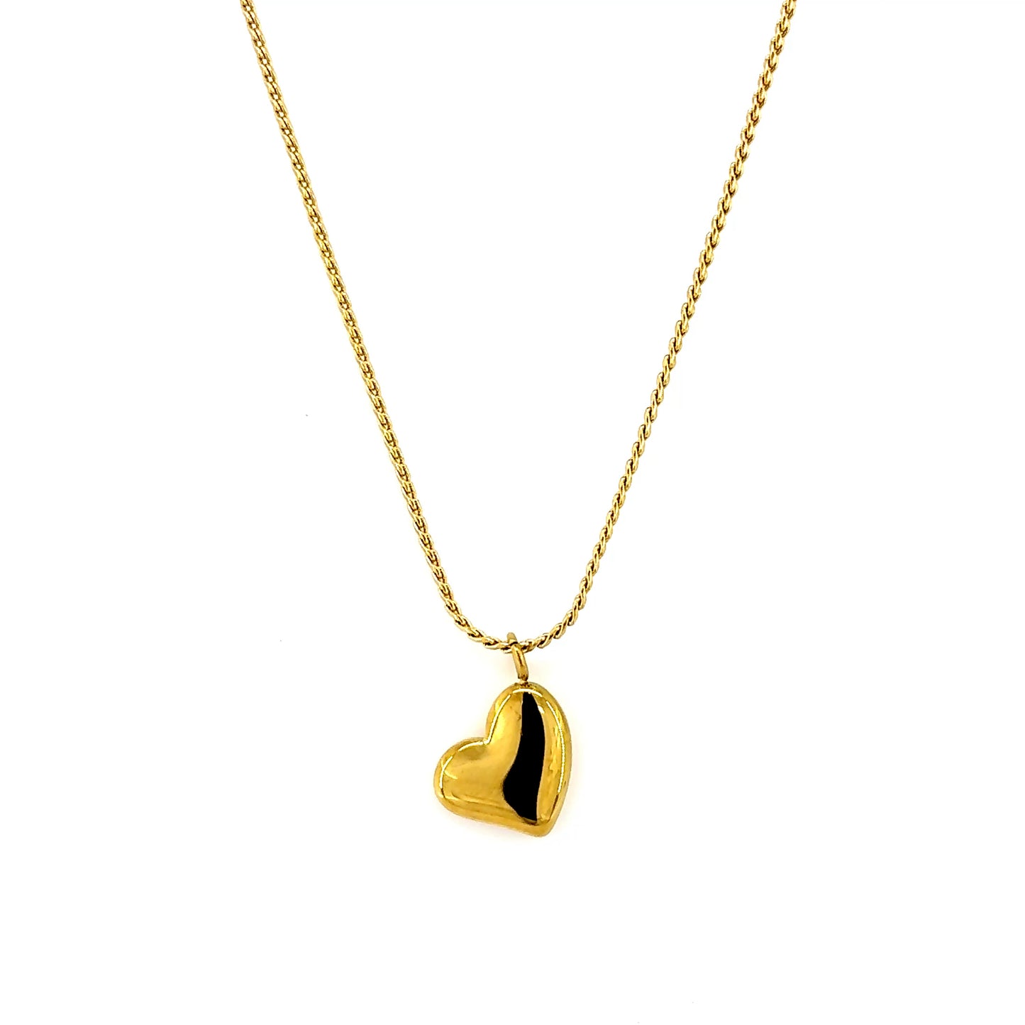 Gold Heart Charm Pendant Necklace
