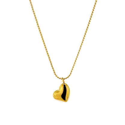 Gold Heart Charm Pendant Necklace
