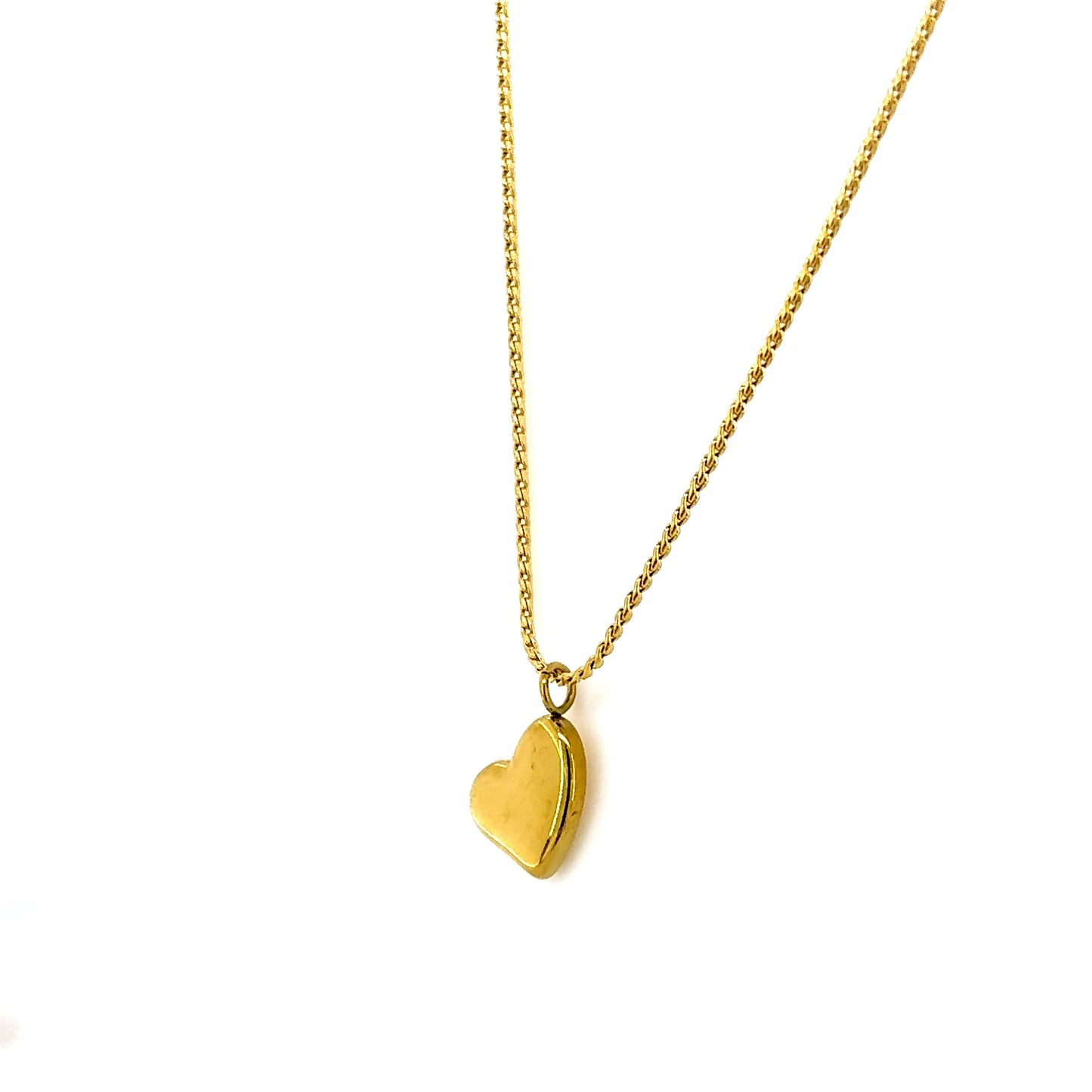Gold Heart Charm Pendant Necklace