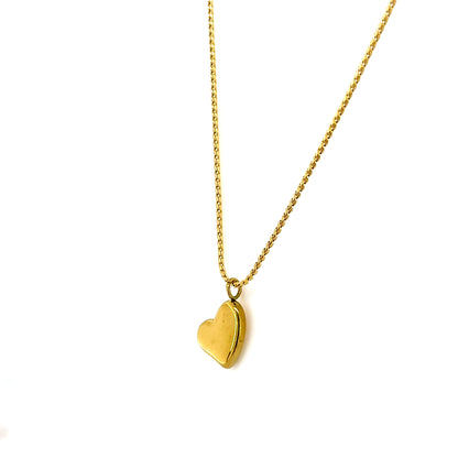 Gold Heart Charm Pendant Necklace