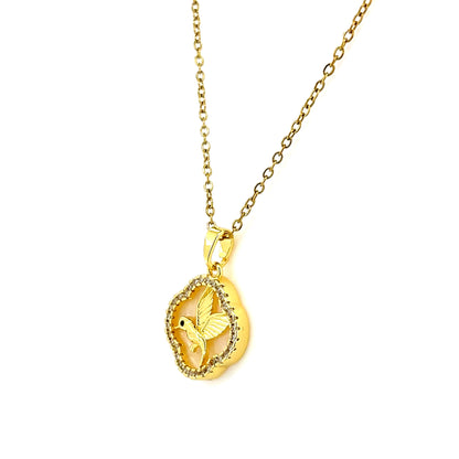 Bird Mother of Pearl Pendant Necklace