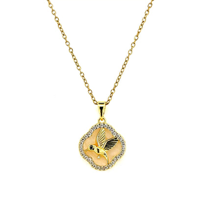 Bird Mother of Pearl Pendant Necklace