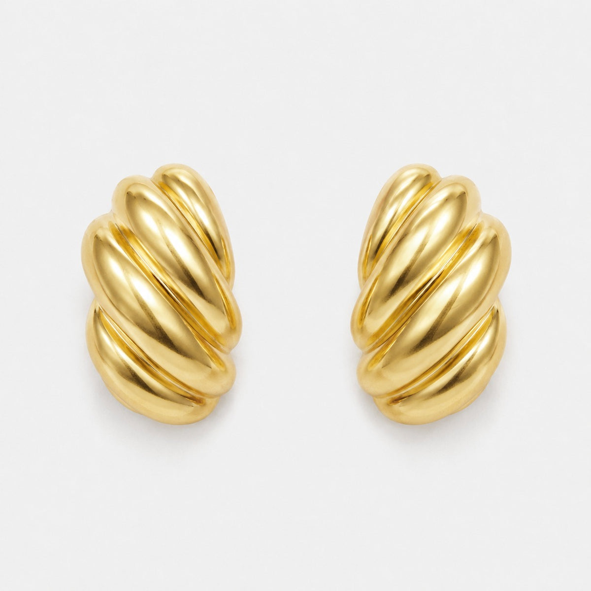 Ribbed Gold Earrings
