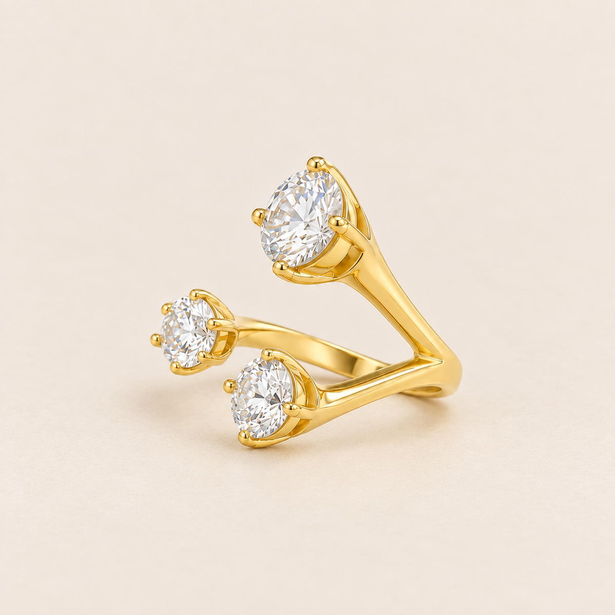 Open Trio Sparkle Ring