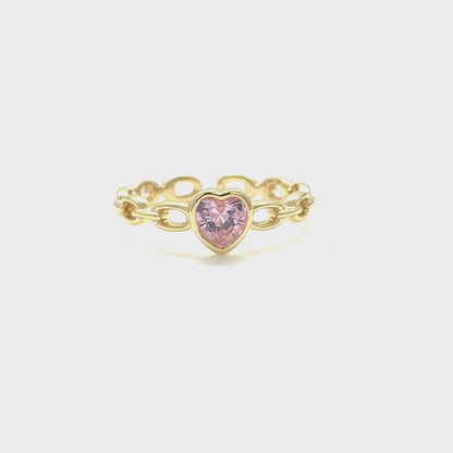 Heart Link Chain Ring