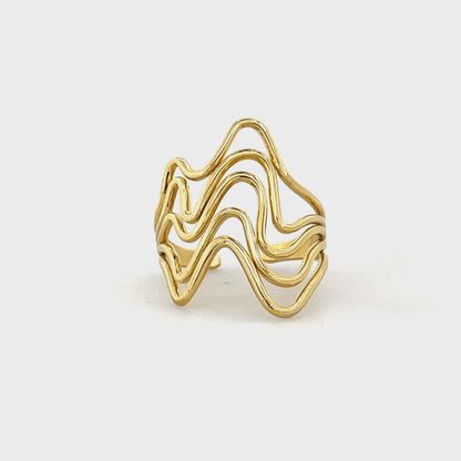 Wave Statement Ring
