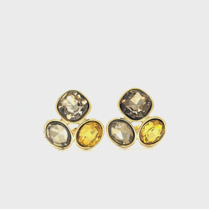 Tri-Stone Ombré Cluster Studs