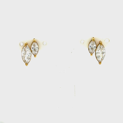 Double Marquise Cluster Studs