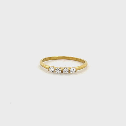 Dainty 4-Stone CZ Gold Band Ring