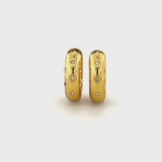 Stardust Gold Chunky Hoops