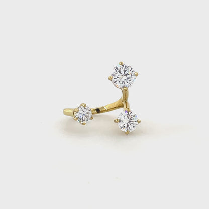 Open Trio Sparkle Ring