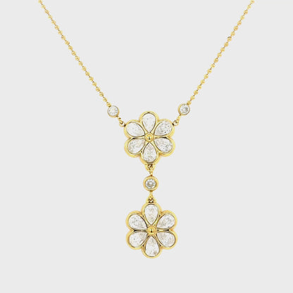 Double Daisy Crystal Necklace