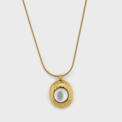 Opal Charm Pendant Necklace