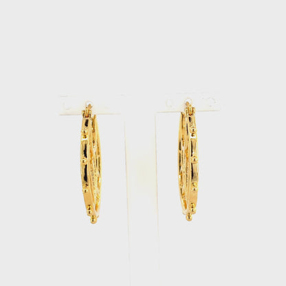 Filigree Leaf Hoop Earrings