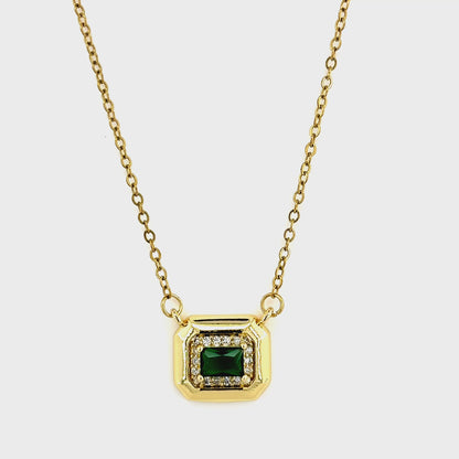 Regal Emerald Pendant Necklace