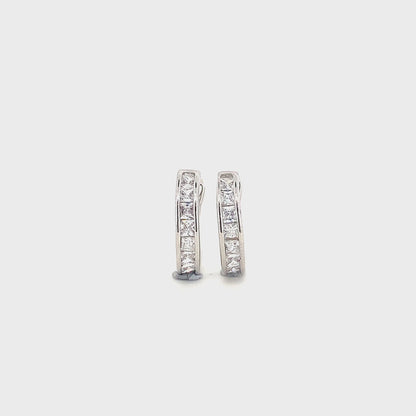 Princess Cut CZ White Gold Ear Cuff