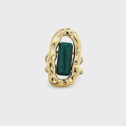 Textured Emerald Ring