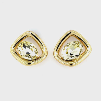 Golden Citrine Cushion Earrings