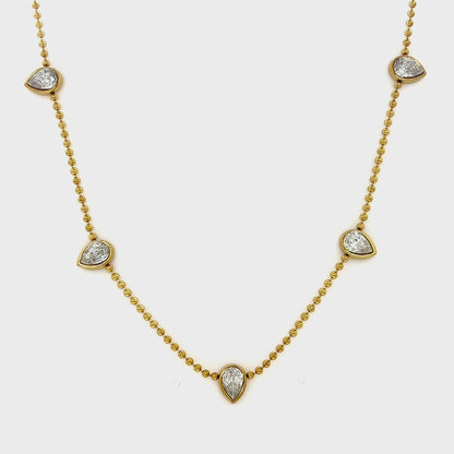 Pear CZ Droplet Necklace
