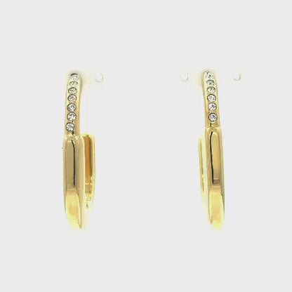 Pavé Taper Huggie Hoops