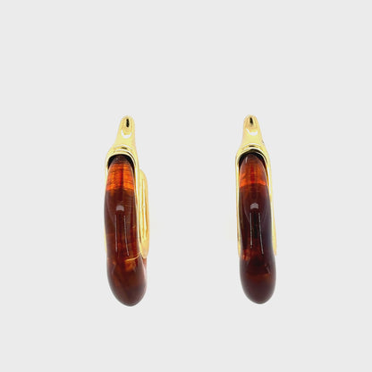 Mocha Glazed Hoop Earrings