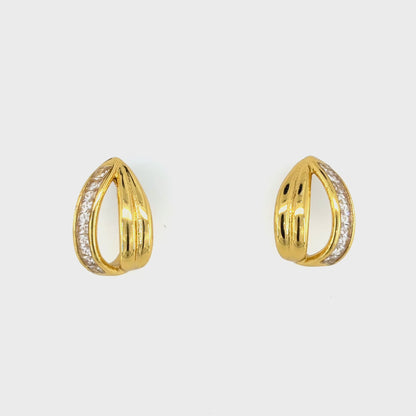 Golden Pavé Hoop Earrings