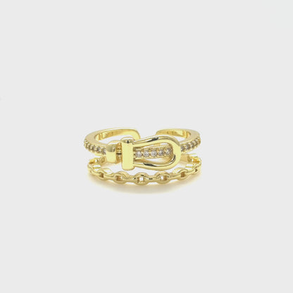 Horseshoe Pavé Chain Ring