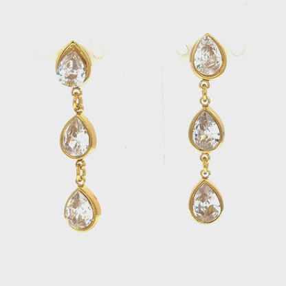 Triple Pear Drop Earrings