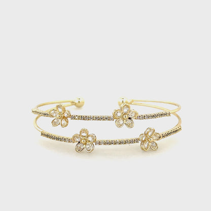 Double Row Gold Daisy Bracelet