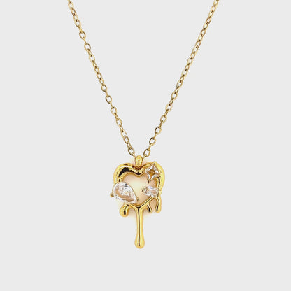 Dripping Heart Pendant Necklace